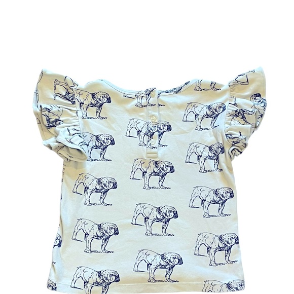 Kate Quinn Bulldogs Flutter Sleeve Tee Size 6Y GUC - Picture 2 of 3